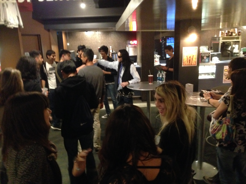 Wiseau, greeting fans after the screening